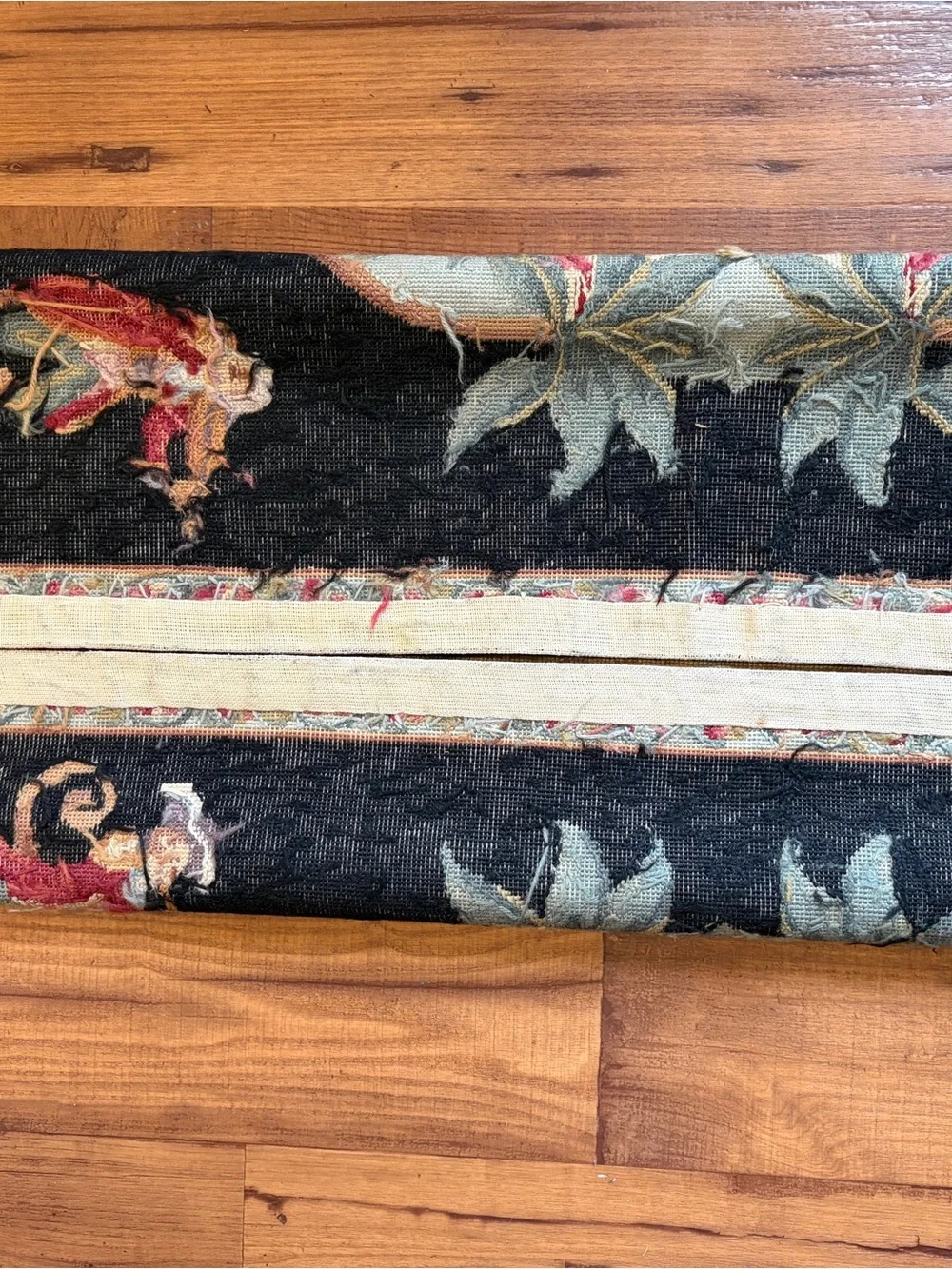 Aubusson Needlepoint Rug-Handmade 100% Wool 2001 China 48 inches X 29 Inches EUC